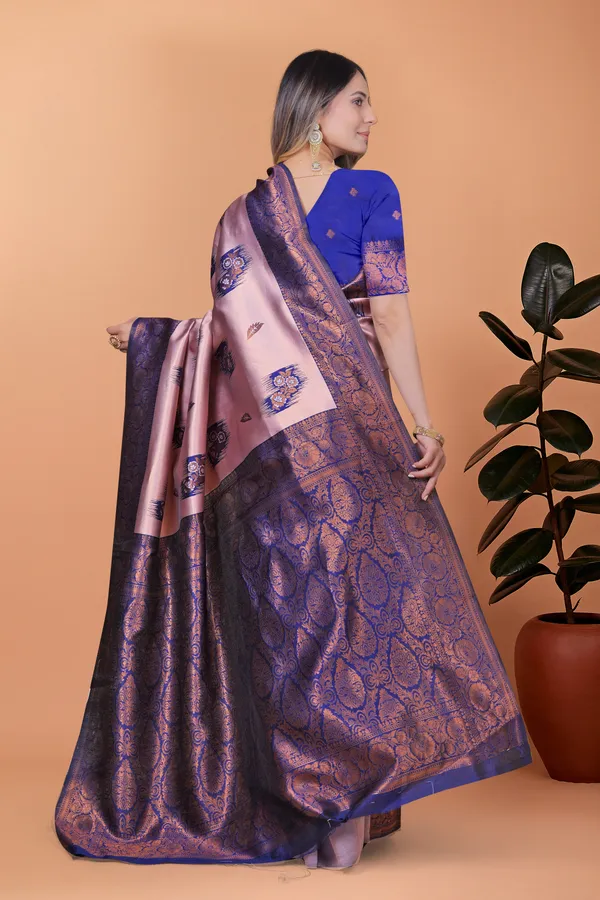 Lavender_&_Royal_Blue_Banarasi_Silk_Saree_With_Zari_Embroidery_For_Women