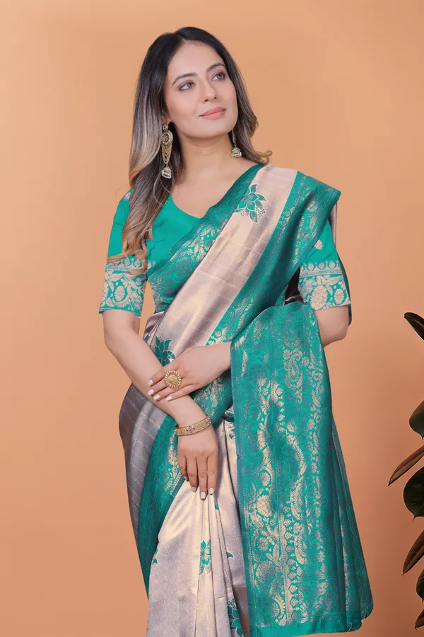 Green_Glow_Banarasi_Silk_Saree_For_Women