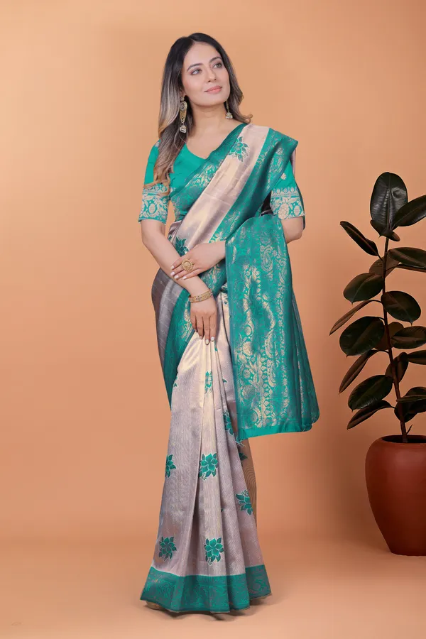 Green_Glow_Banarasi_Silk_Saree_For_Women