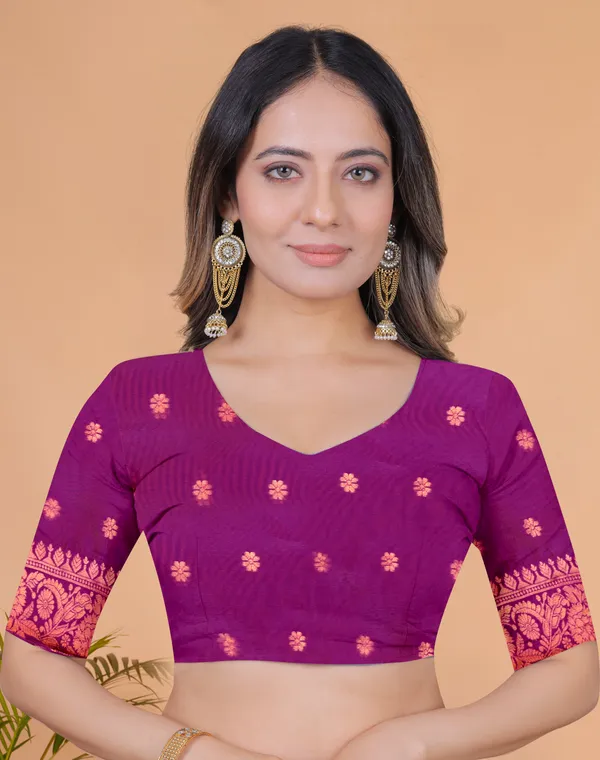 Peach_Rosewood_Elegance_Banarasi_Silk_Saree_For_Women