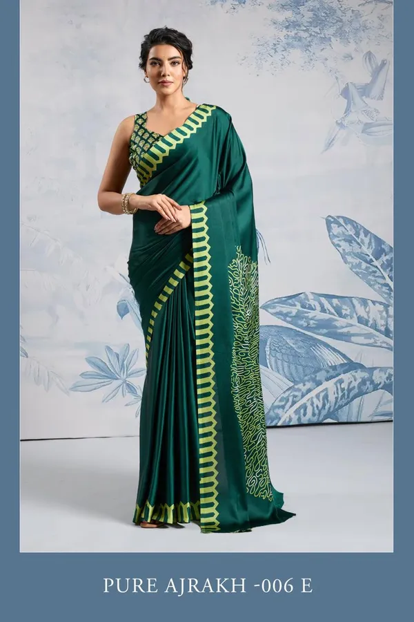 Green_Cotton_Ajrakh_Print_Cotton_Saree_with_Unstitched_Blouse_for_women