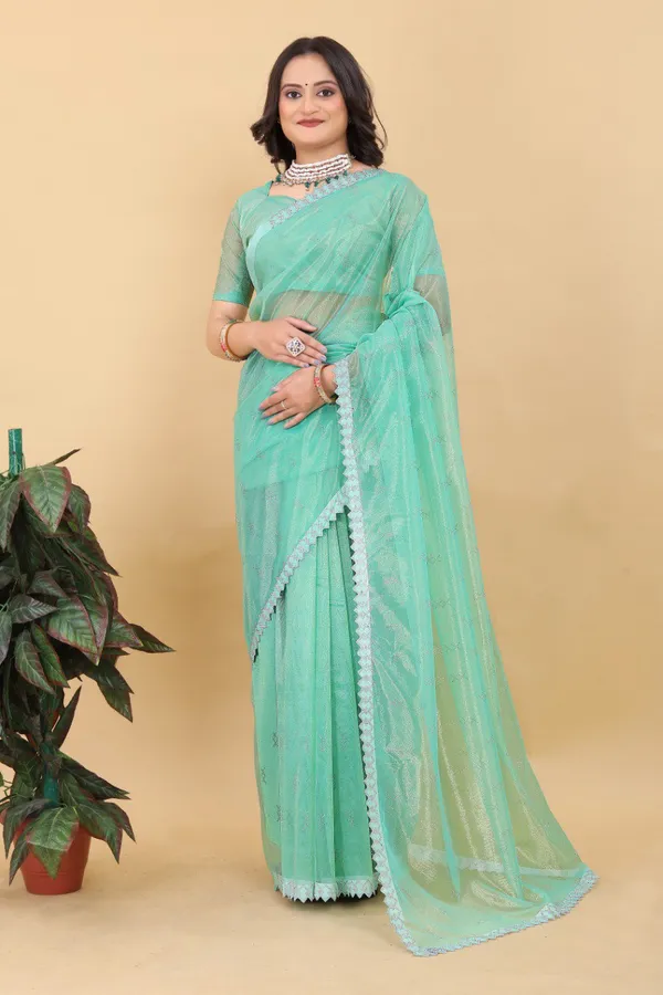 Sky_Blue_Net_Silk_Fabric_Latest_Saree_Collection_For_Women