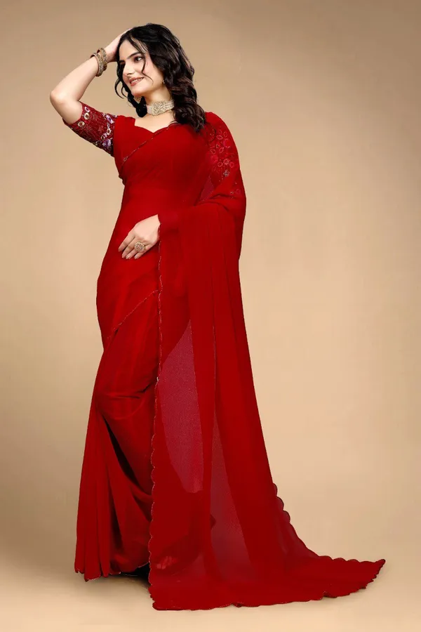 Red_Georggete_Fabric_Latest_Saree_Collection_Divisha_For_Women