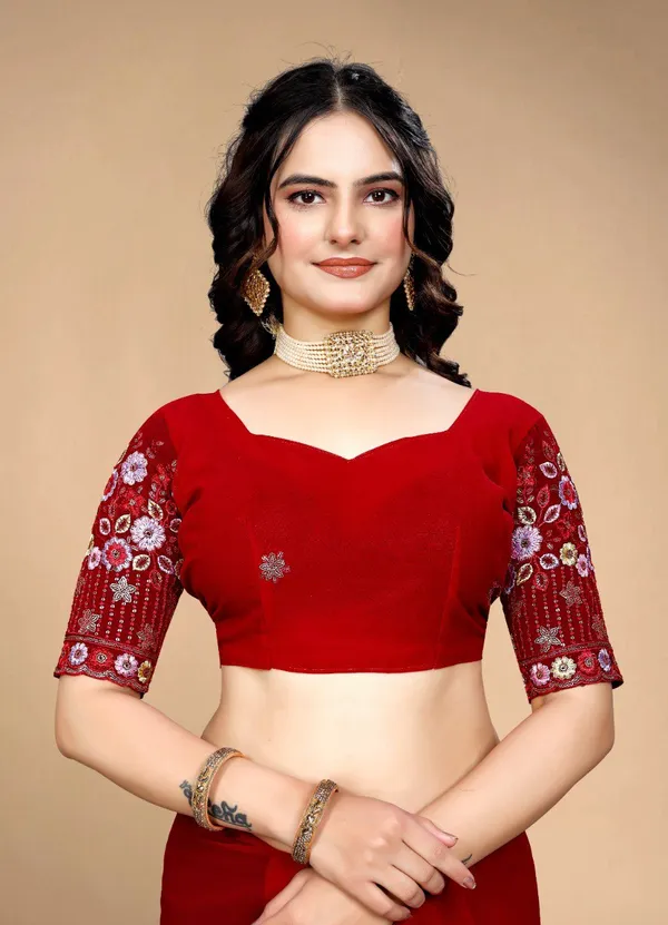 Red_Georggete_Fabric_Latest_Saree_Collection_Divisha_For_Women