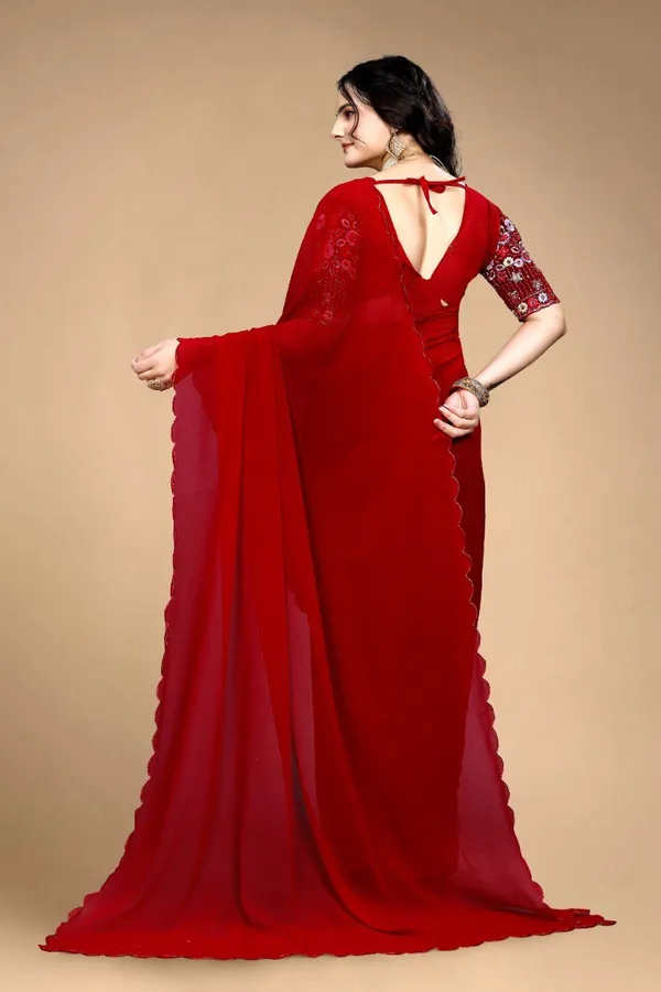 Red_Georggete_Fabric_Latest_Saree_Collection_Divisha_For_Women