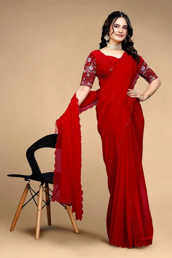 Red_Georggete_Fabric_Latest_Saree_Collection_Divisha_For_Women