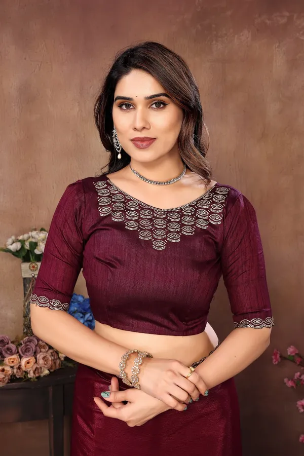 Maroon_Georgette_Fabric_Latest_Saree_Collection_Hot__For_Women