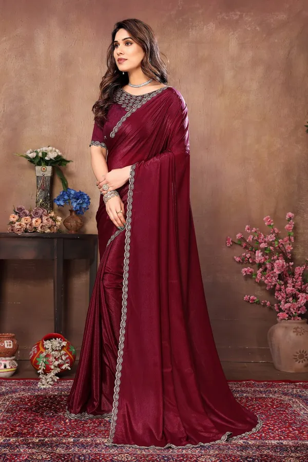 Maroon_Georgette_Fabric_Latest_Saree_Collection_Hot__For_Women