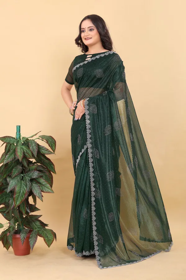 Green_Net_Silk_Fabric_Latest_Saree_Collection_For_Women