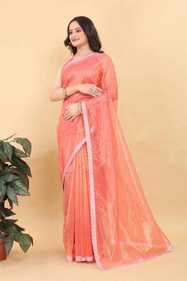 Orange_Net_Silk_Fabric_Latest_Saree_Collection_For_Women