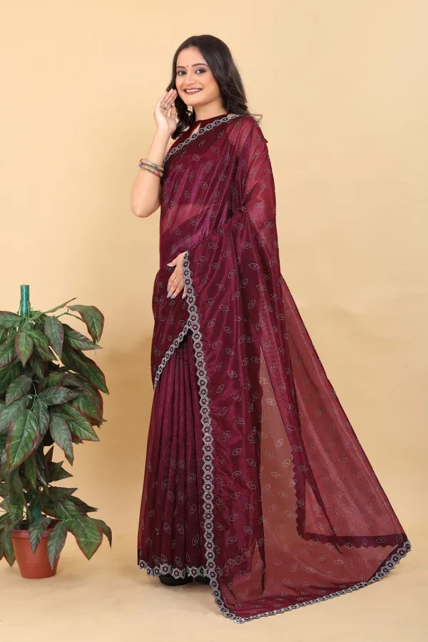 Maroon_Silk_With_Best_Quality_Net_Saree_Collection_For_Women