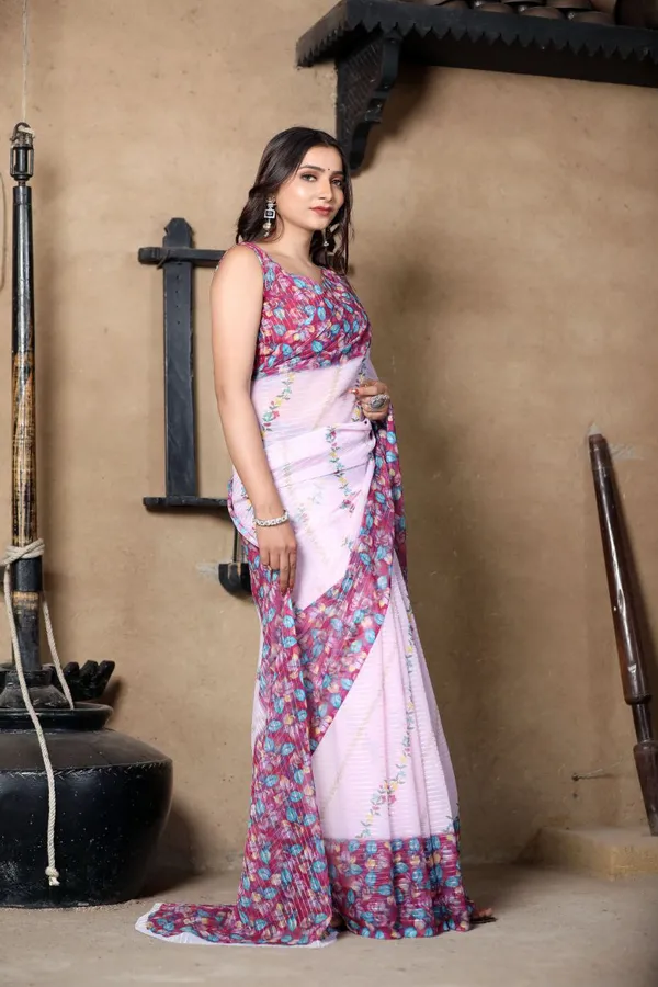 Pink_Linen_Urban_Blossom_Modern_Saree_with_Digital_Floral_Design_For_Women