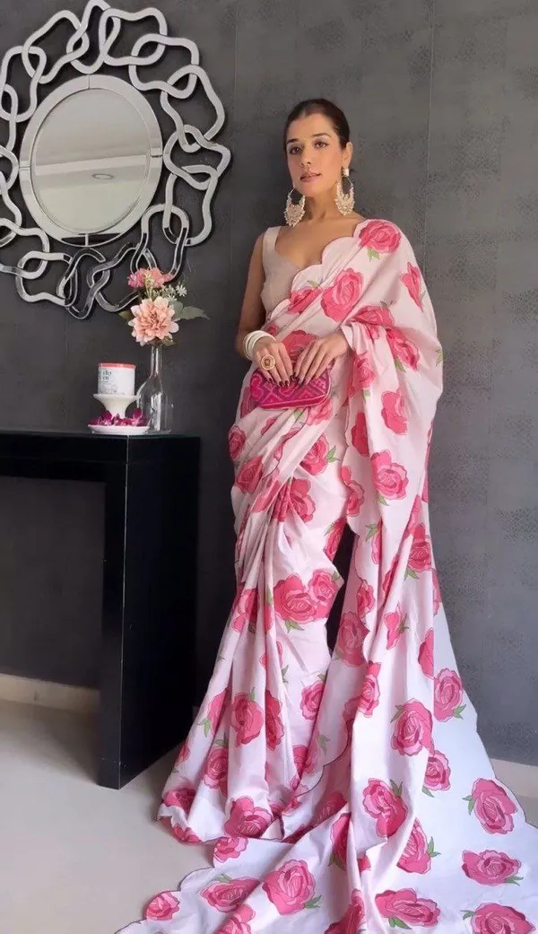 Pink_Linen_Rosette_Flow_Floral-Printed_Saree_For_Women