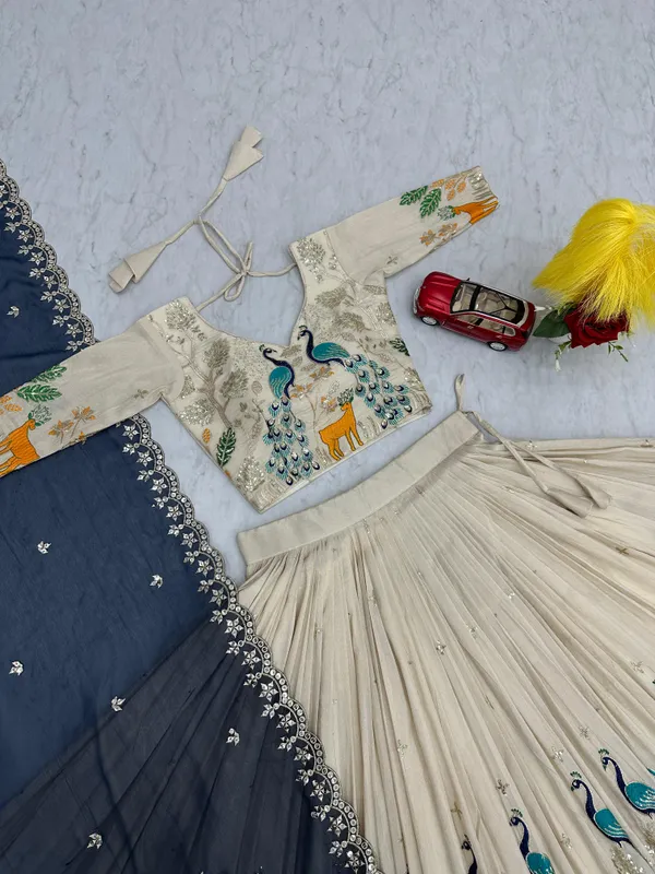 Off_White_Pure_Silk_Peacock_Design_Ready_to_Wear_Lehenga_For_Women