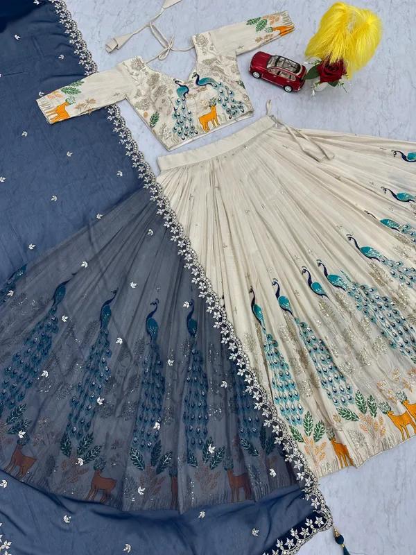 Off_White_Pure_Silk_Peacock_Design_Ready_to_Wear_Lehenga_For_Women