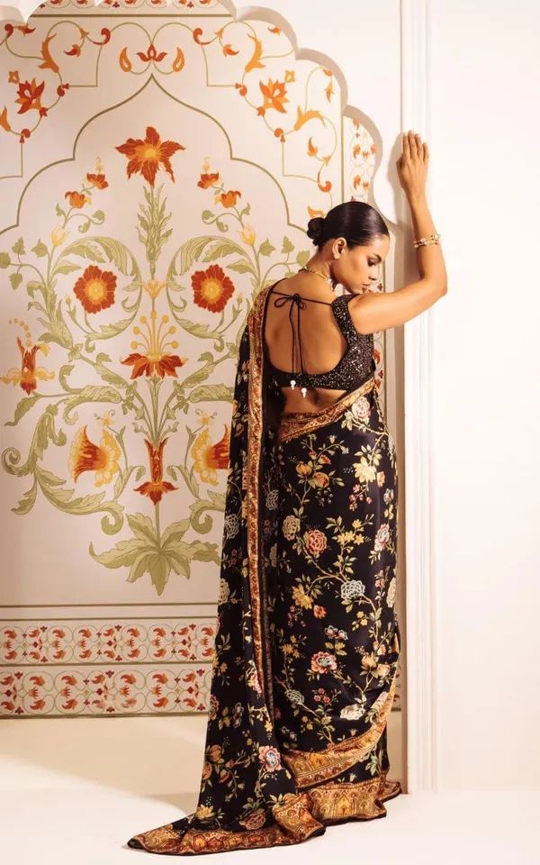 Black_Satin_Designer_Digital_Print_Saree_For_Women