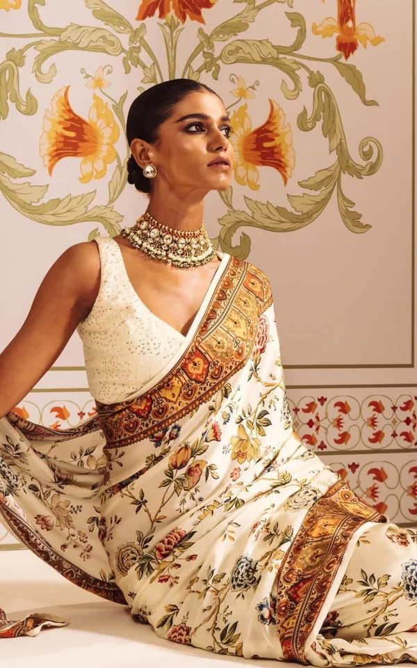 WHITE_Satin_Designer_Digital_Print_Saree_For_Women