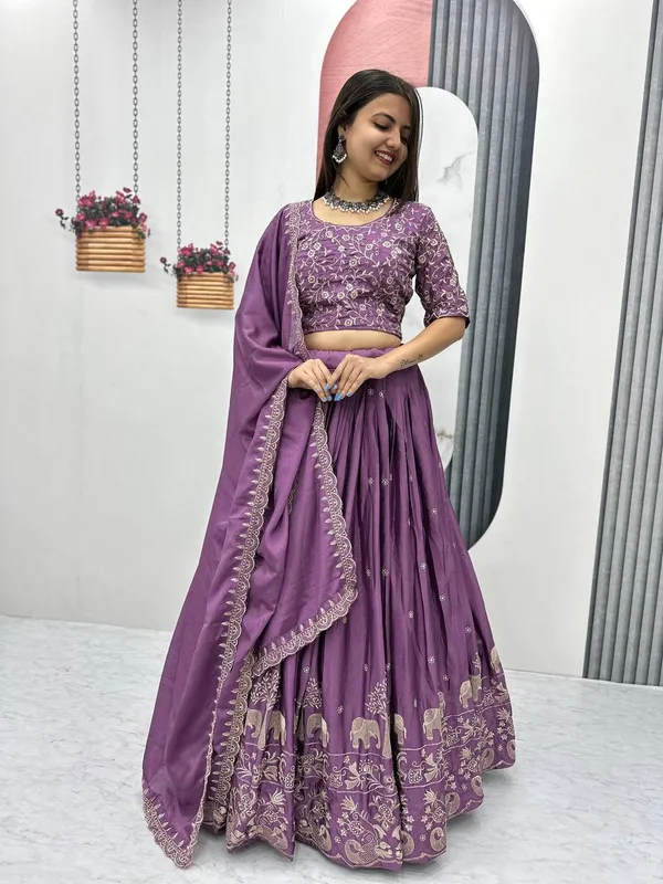 Magenta_Chinon_Elegant_Ready-to-Wear_Lehenga_Set_With_Blouse_and_Dupatta_For_Women
