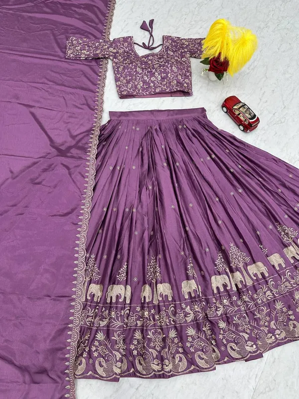 Magenta_Chinon_Elegant_Ready-to-Wear_Lehenga_Set_With_Blouse_and_Dupatta_For_Women