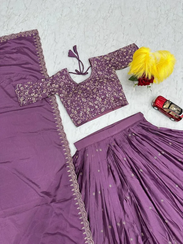 Magenta_Chinon_Elegant_Ready-to-Wear_Lehenga_Set_With_Blouse_and_Dupatta_For_Women