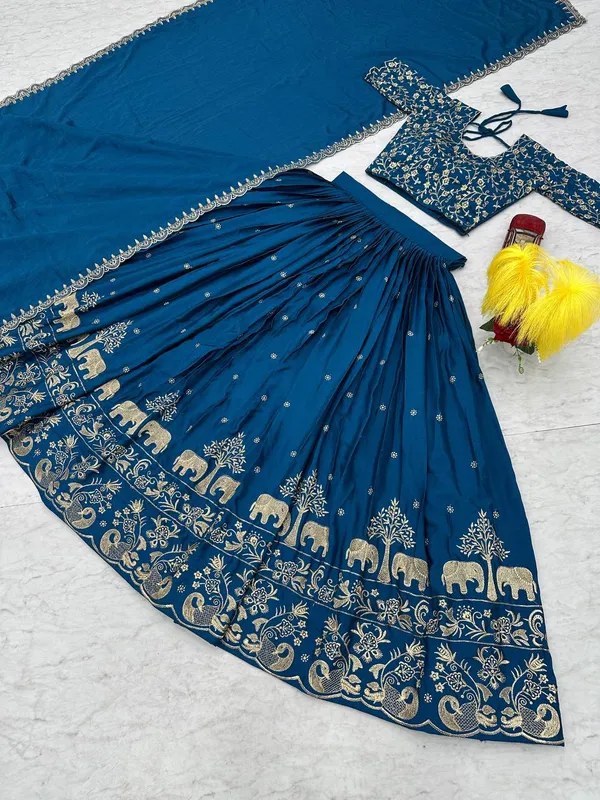 Blue_Chinon_Elegant_Ready-to-Wear_Lehenga_Set_With_Blouse_and_Dupatta_For_Women