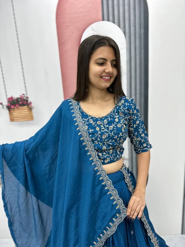Blue_Chinon_Elegant_Ready-to-Wear_Lehenga_Set_With_Blouse_and_Dupatta_For_Women