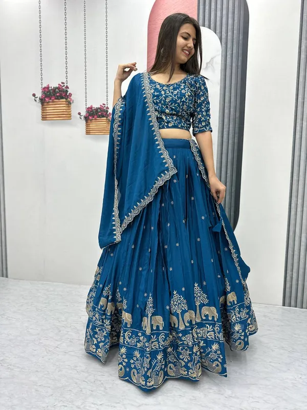 Blue_Chinon_Elegant_Ready-to-Wear_Lehenga_Set_With_Blouse_and_Dupatta_For_Women