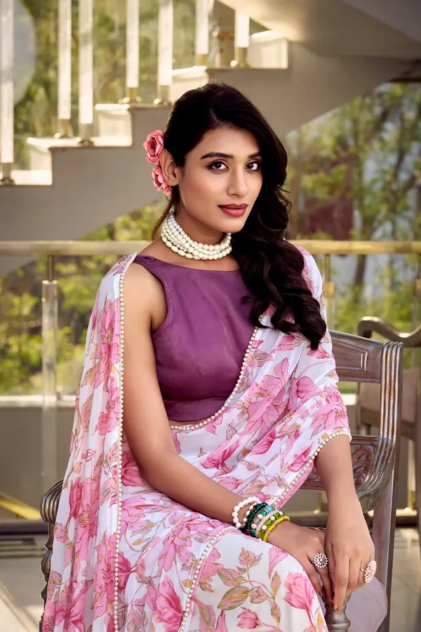 Pink_Weightless_Marbal_(Georgette)_Printed_with_love_and_petals_Saree_For_Women