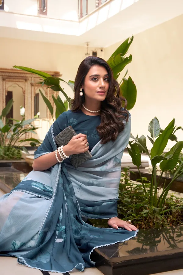 Blue_georgette_Marble_Digital_printed_saree_with_Pearl_lace_border_For_Women