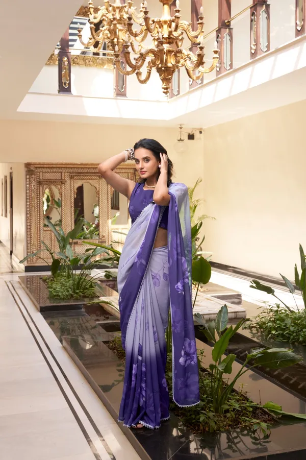 Purple_Georgette_Marble_Digital_printed_saree_with_Pearl_lace_border_For_Women