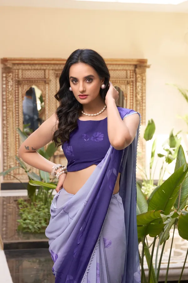 Purple_Georgette_Marble_Digital_printed_saree_with_Pearl_lace_border_For_Women