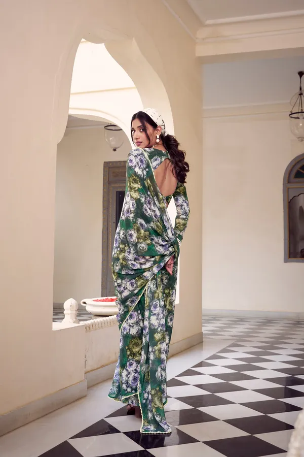 Green_Weightless_Marbal_(Georgette)_Printed_with_love_and_petals_Saree_For_Women