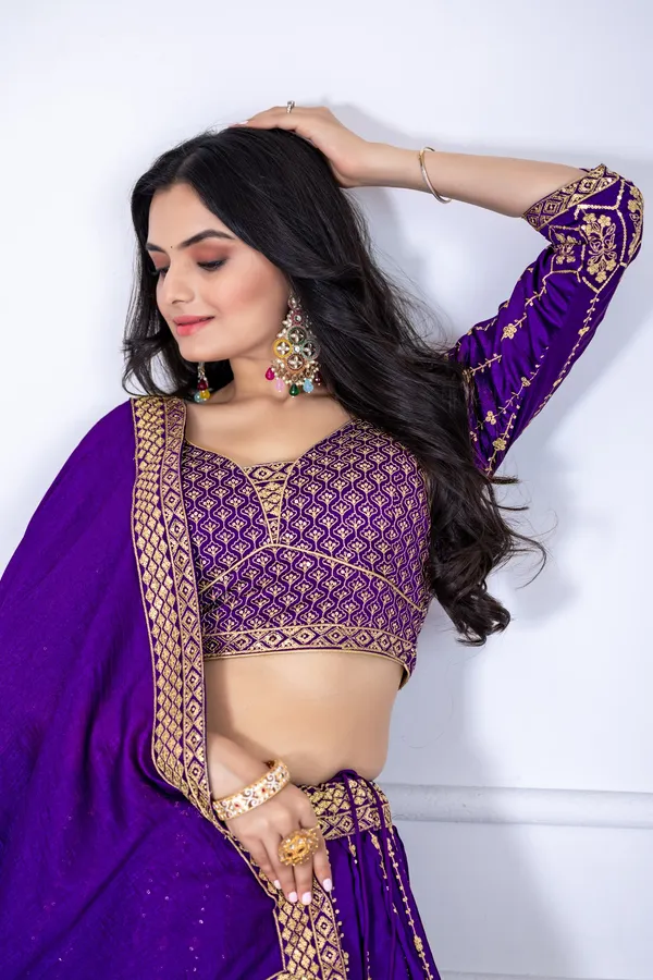 Blue_Heavy_Vichitra_Silk_Work_Lehenga_For_Women