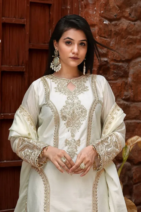 White_Heavy_Chinon_Silk_With_Heavy_Embroidery_Work_For_Women