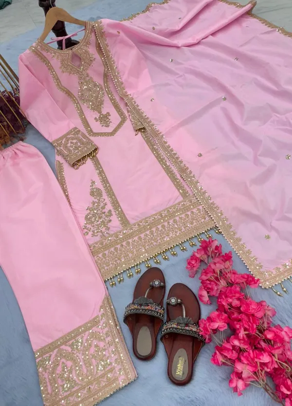 Light_Pink_Heavy_Chinon_Silk_With_Heavy_Embroidery_Work_For_Women