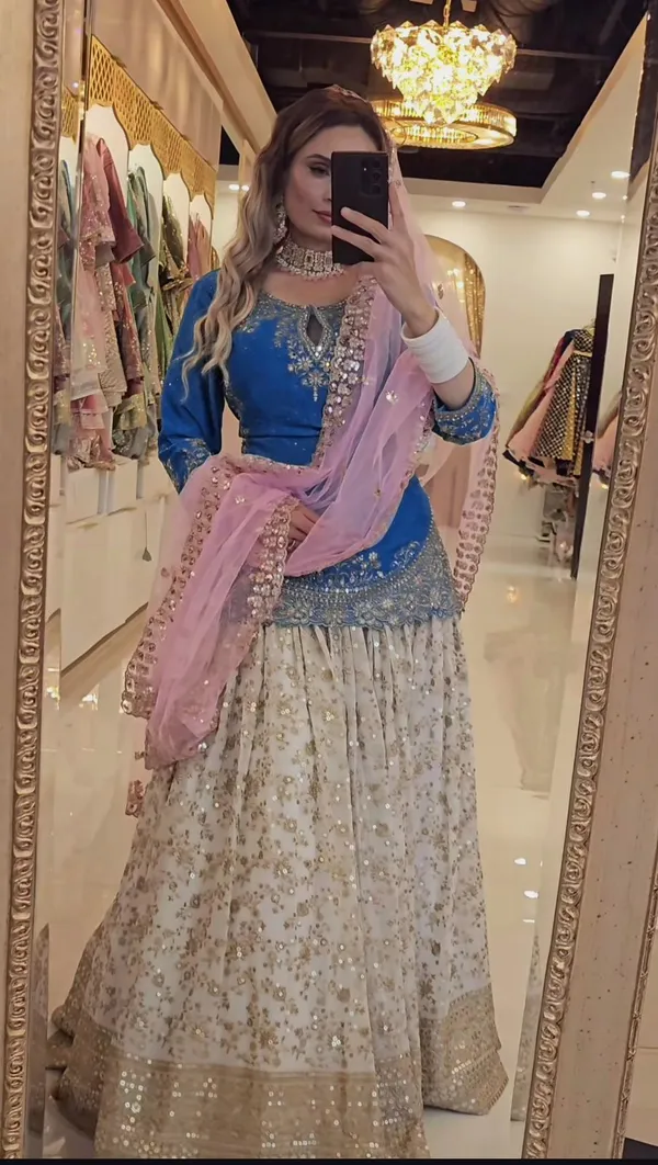 Blue_Heavy_Chinon_Silk_With_9Mm_Sequence_Embroidery_Work__For_Women