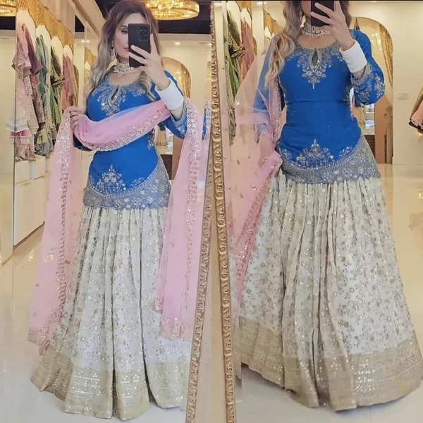 Blue_Heavy_Chinon_Silk_With_9Mm_Sequence_Embroidery_Work__For_Women