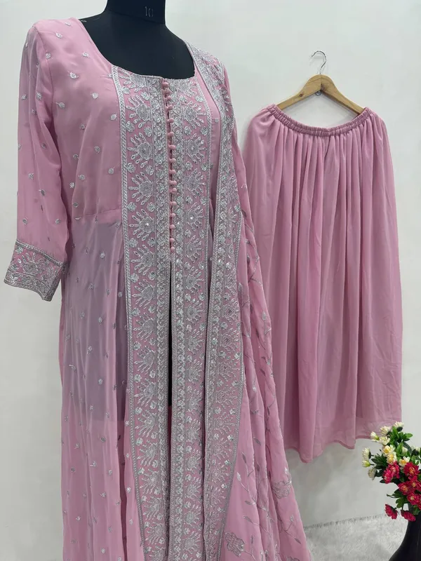 Lavender_Heavy_Faux_Georgette_With_Embroidery_Sequence_Work_Designer_Sharara_For_Women