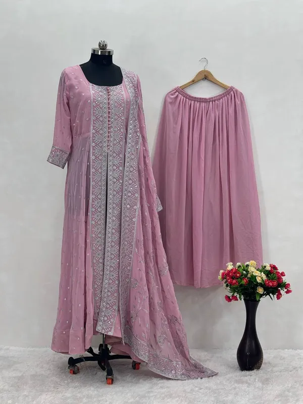 Lavender_Heavy_Faux_Georgette_With_Embroidery_Sequence_Work_Designer_Sharara_For_Women