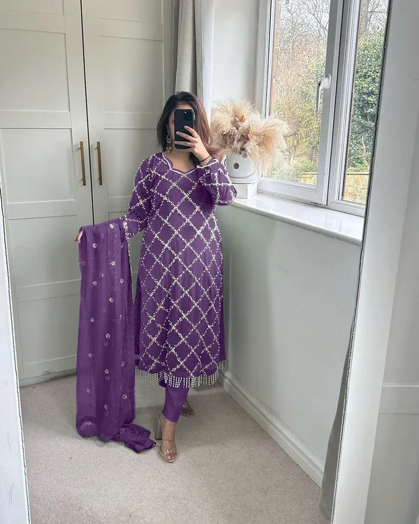 Purple_Faux_Georgette_Real_Hand_Work_Sequence_Embroidery_Work_Salwar_Suit_For_Women
