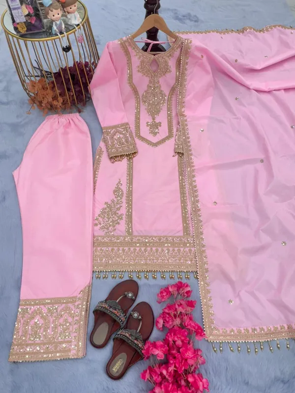 Light_Pink_Heavy_Chinon_Silk_With_Heavy_Embroidery_Work_For_Women