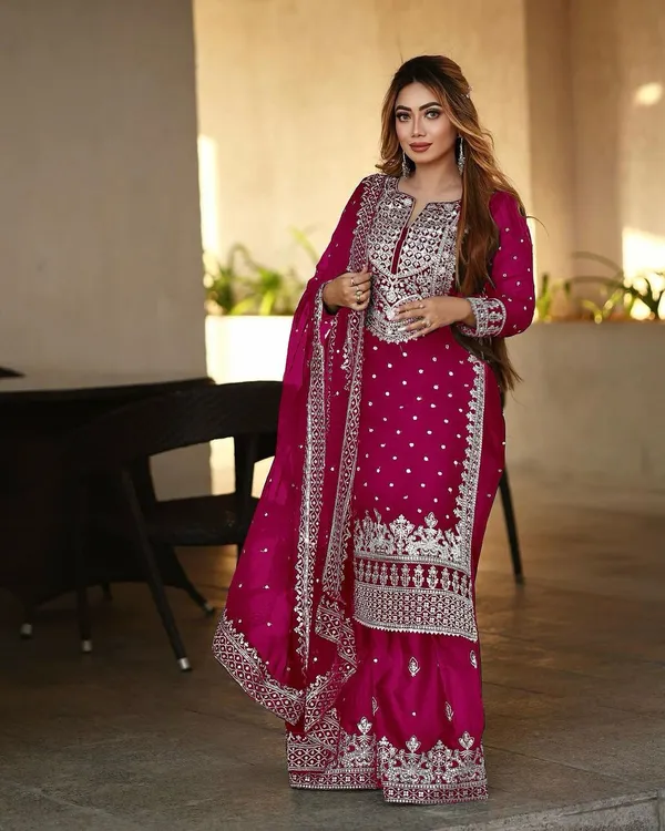 Pink_Heavy_Chinon_Silk_With_Heavy_Embroidery_Work_For_Women