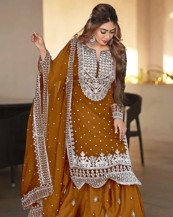 Mustard_Heavy_Chinon_Silk_With_Heavy_Embroidery_Work_For_Women