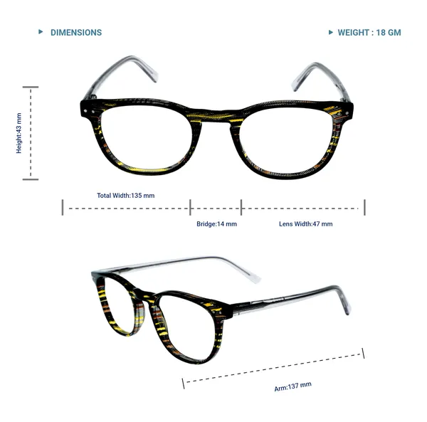 Yellow_&_Black_Round_Shaped_Premium_Acetate_Full_Rim_Lightweight_Premium_Eye_Frames_For_Unisex_|_Blue_Ray_Zero_Power