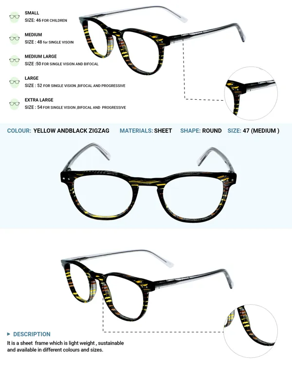 Yellow_&_Black_Round_Shaped_Premium_Acetate_Full_Rim_Lightweight_Premium_Eye_Frames_For_Unisex_|_Blue_Ray_Zero_Power