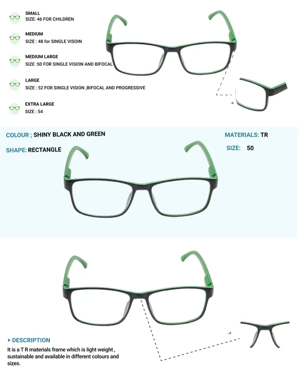 Black_&_Green_Recatngle_Shape_Tr_Full_Rim_Frames_Lightweight_Eyeframes_And_Eyewear_For_Unisex_|_Blue_Ray_Zero_Power