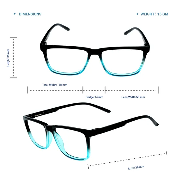 Black_&_Turquoise_Square_Shape_Tr_Full_Rim_Frames_Lightweight_Eyeframes_And_Eyewear_For_Unisex_|_Blue_Ray_Zero_Power