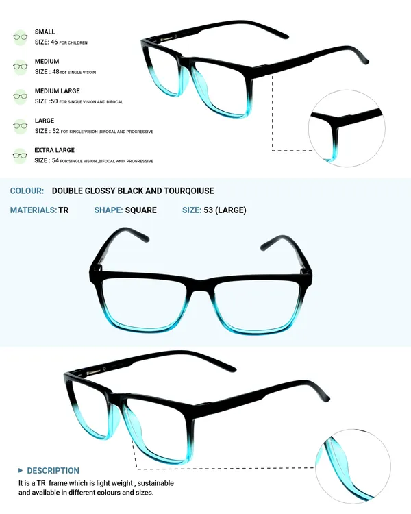 Black_&_Turquoise_Square_Shape_Tr_Full_Rim_Frames_Lightweight_Eyeframes_And_Eyewear_For_Unisex_|_Blue_Ray_Zero_Power