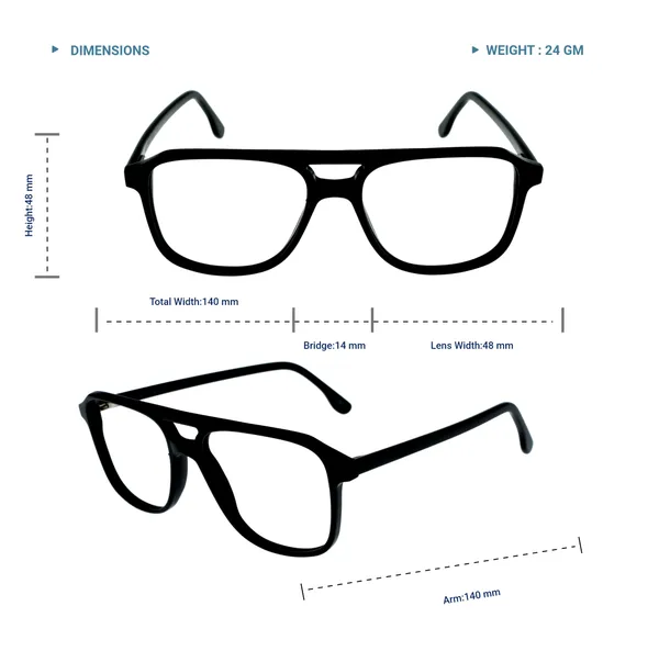 Black_&_Green_Handle_Aviator_Shaped_Premium_Acetate_Full_Rim_Lightweight_Premium_Eye_Frames_For_Unisex_|_Blue_Ray_Zero_Power