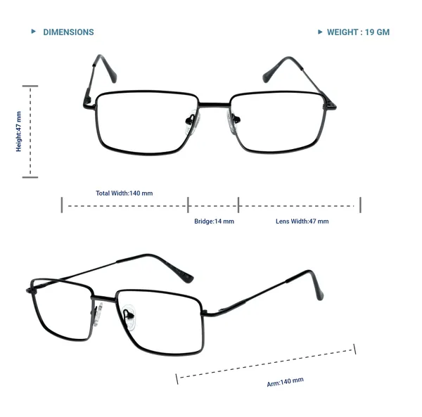 Grey_Premium_Metal_Frames_For_Unisex_|_Blue_Ray_Zero_Power